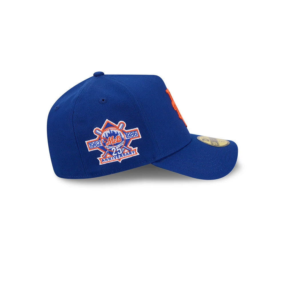 Pictured is this MLB Team Side New York Mets 59FORTY A-Frame Fitted cap in blue. 7