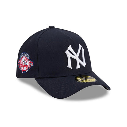 Pictured is this MLB Team Side New York Yankees 59FORTY A-Frame Fitted cap in navy. 1