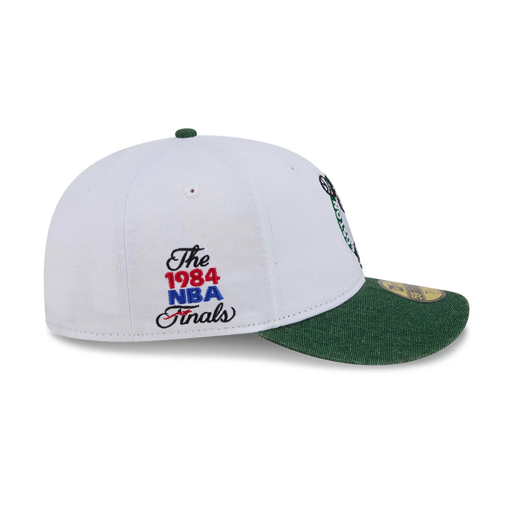 Pictured is this NBA Hardwood Classic Boston Celtics 59FIFTY Fitted cap in white. 5