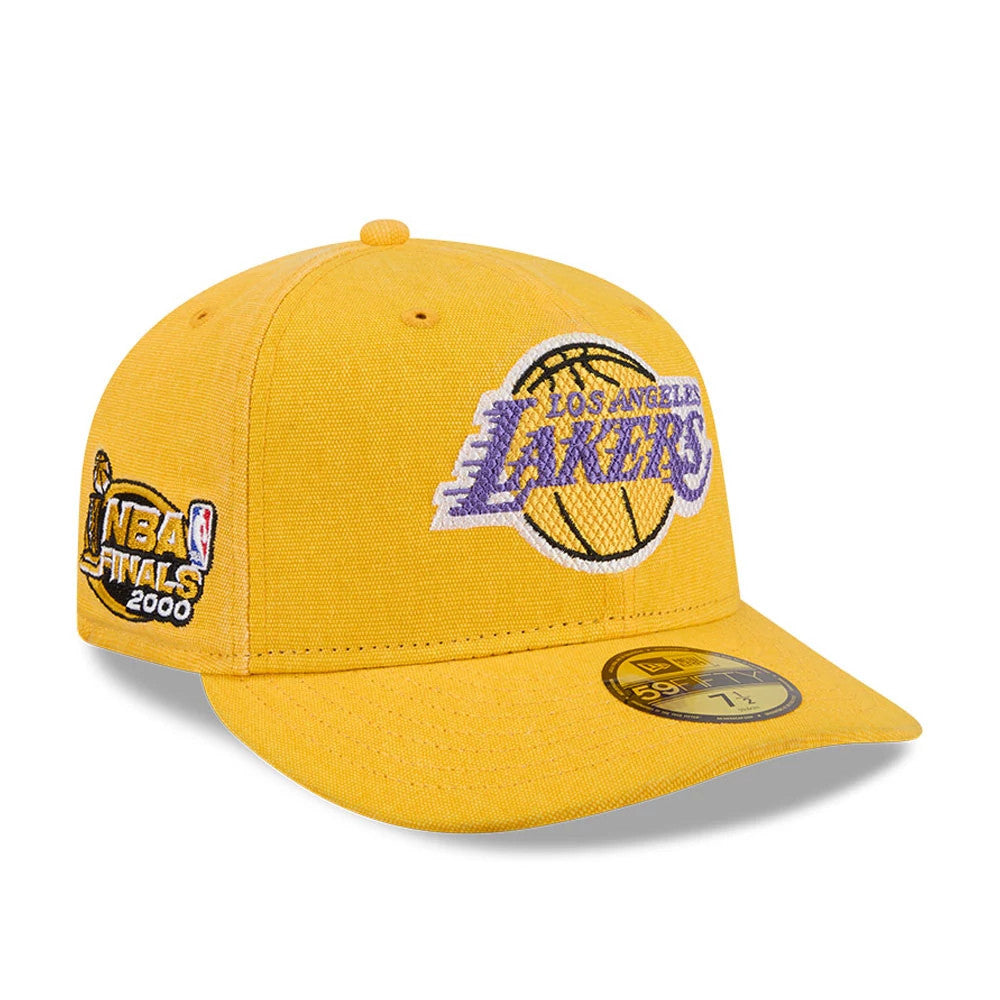 Pictured is this NBA Hardwood Classic LA Lakers 59FIFTY Fitted cap in Yellow. 1