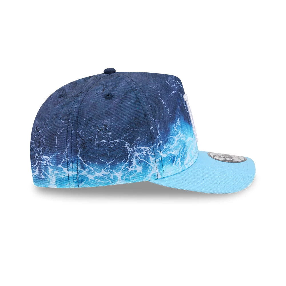 Pictured is this MLB Deep Water LA Dodgers 9FIFTY A-Frame Snapback cap in Blue. 6
