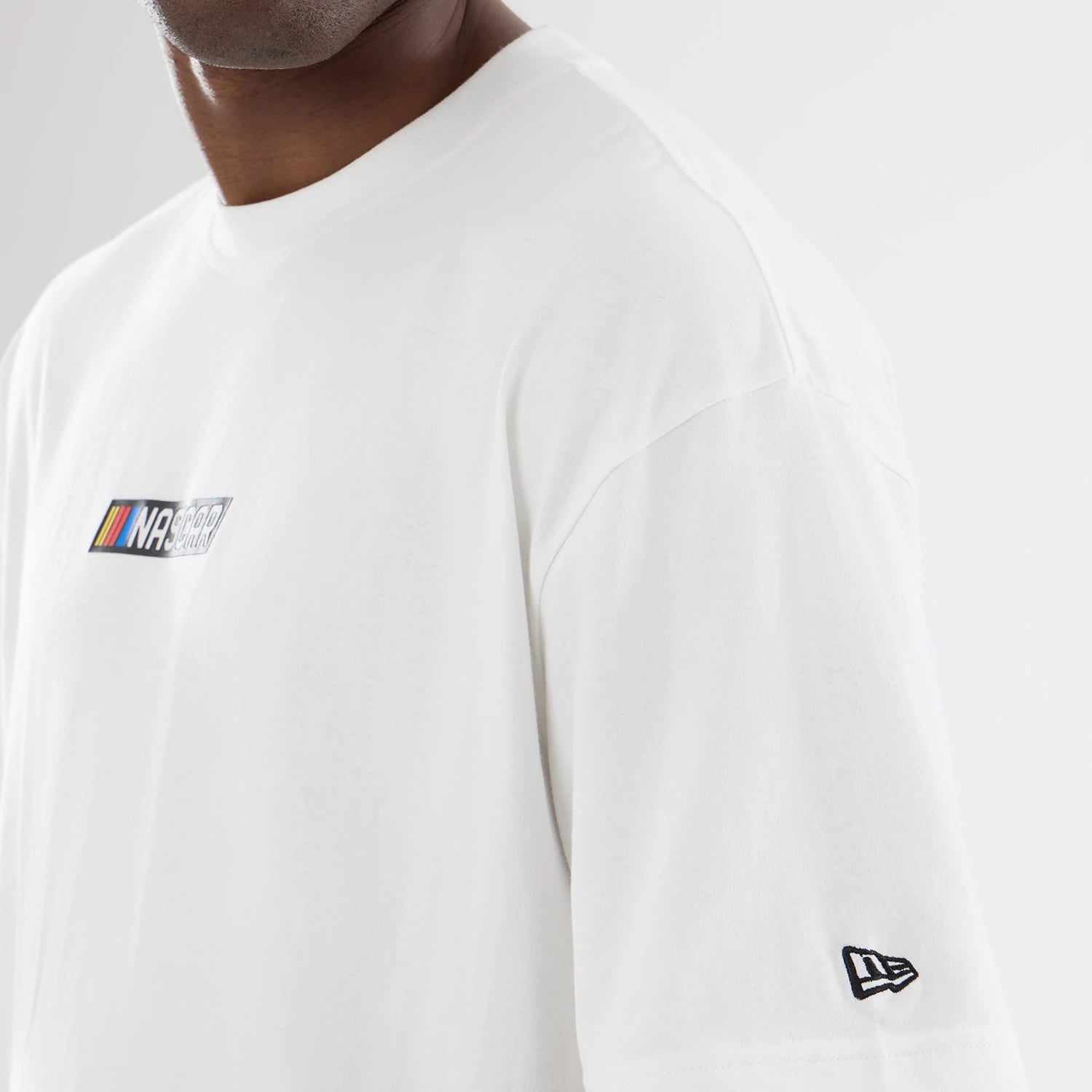 The model is wearing this Nascar Logo T-Shirt in white. 3