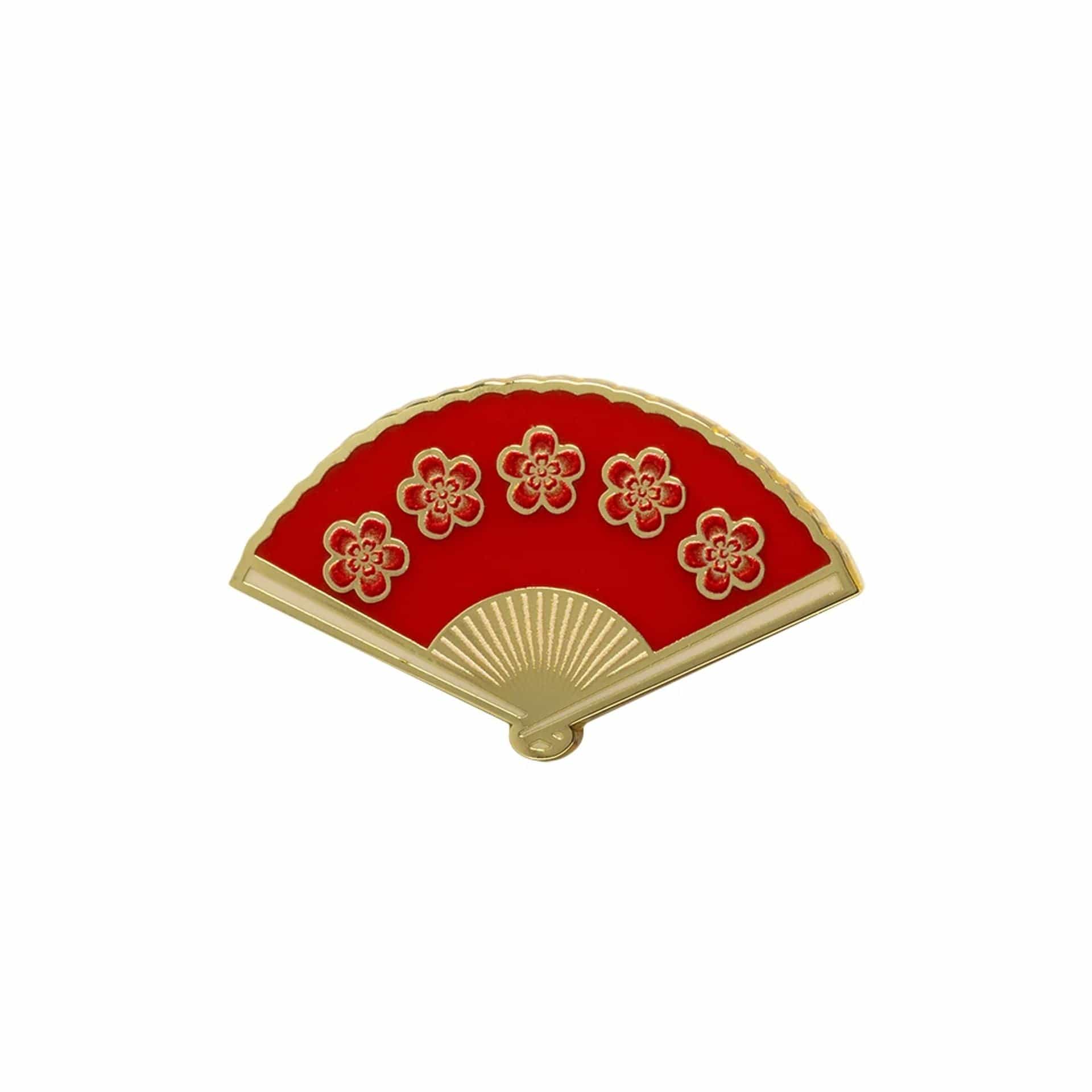 Pictured is this New Era Lunar New Year Fan Pin Badge in gold. 1