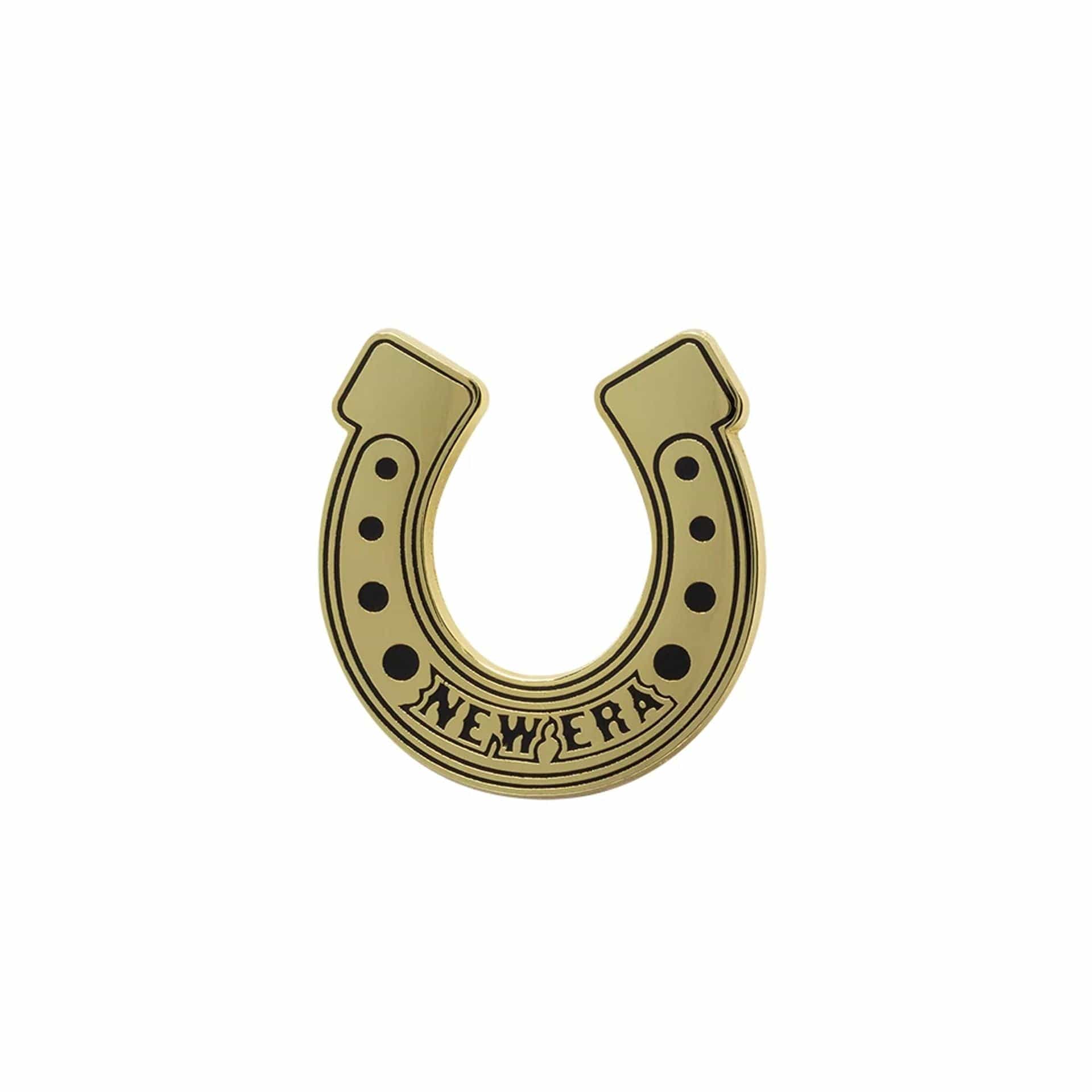 Pictured is this New Era Lunar New Year Horseshoe Pin Badge in gold. 1