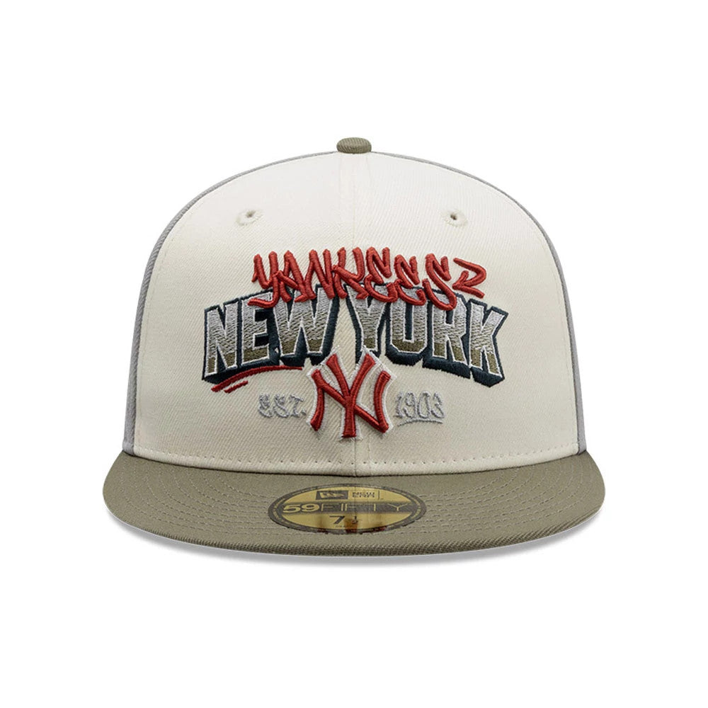 Pictured is this MLB Tagged New York Yankees 59FIFTY Fitted cap in grey. 3