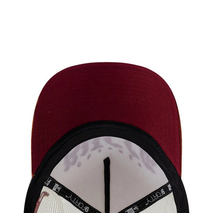 Pictured is this NBA Old English Chicago Bulls 9FORTY A-Frame cap in white. 2