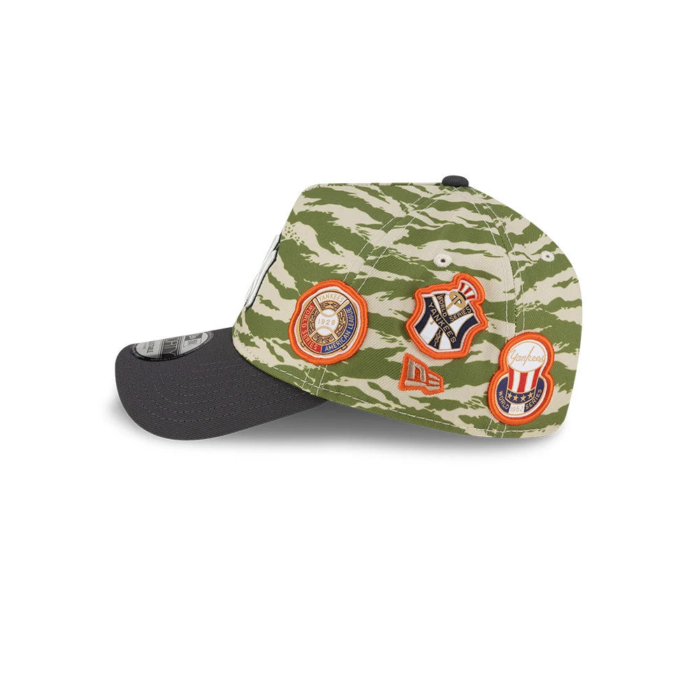 Pictured is this MLB Tiger Camo New York Yankees 9FORTY A-Frame cap in Green. 6