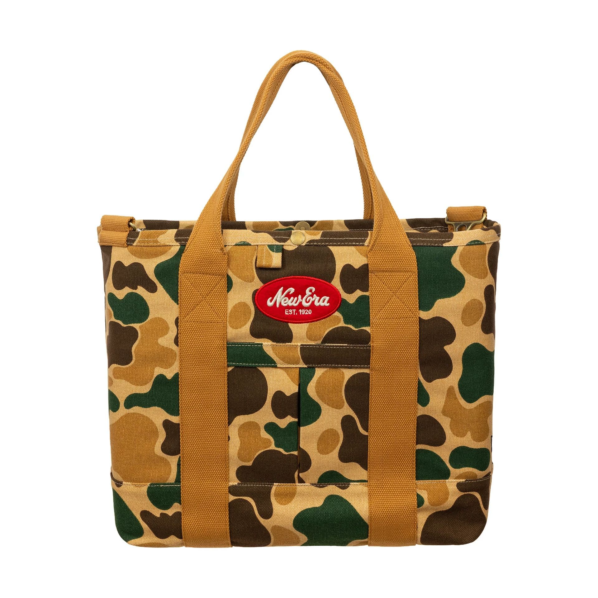 Pictured is this New Era Tote Bag in Duck Camo. 2