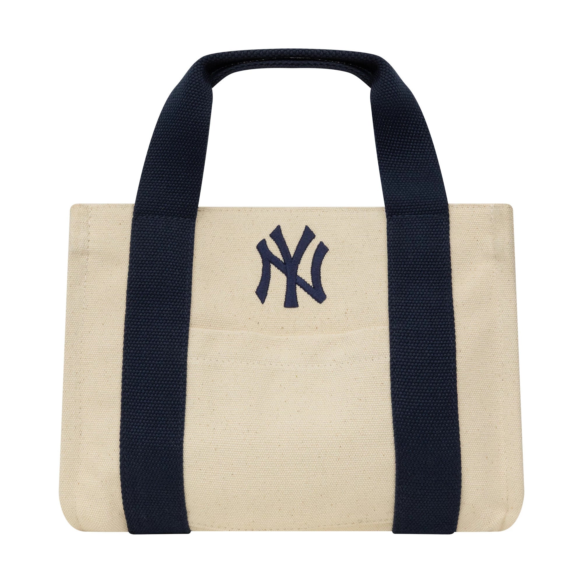 Pictured is this MLB New York Yankees Tote Bag in light beige & navy. 2