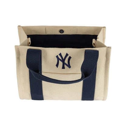Pictured is this MLB New York Yankees Tote Bag in light beige & navy. 4