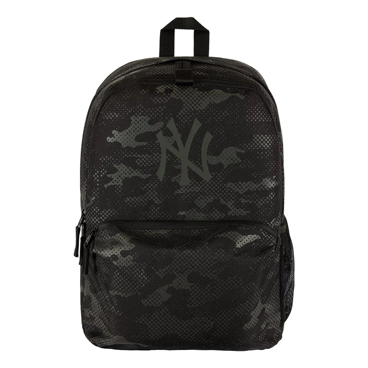 Pictured is this MLB Camo New York Yankees Stadium Backpack in black. 2