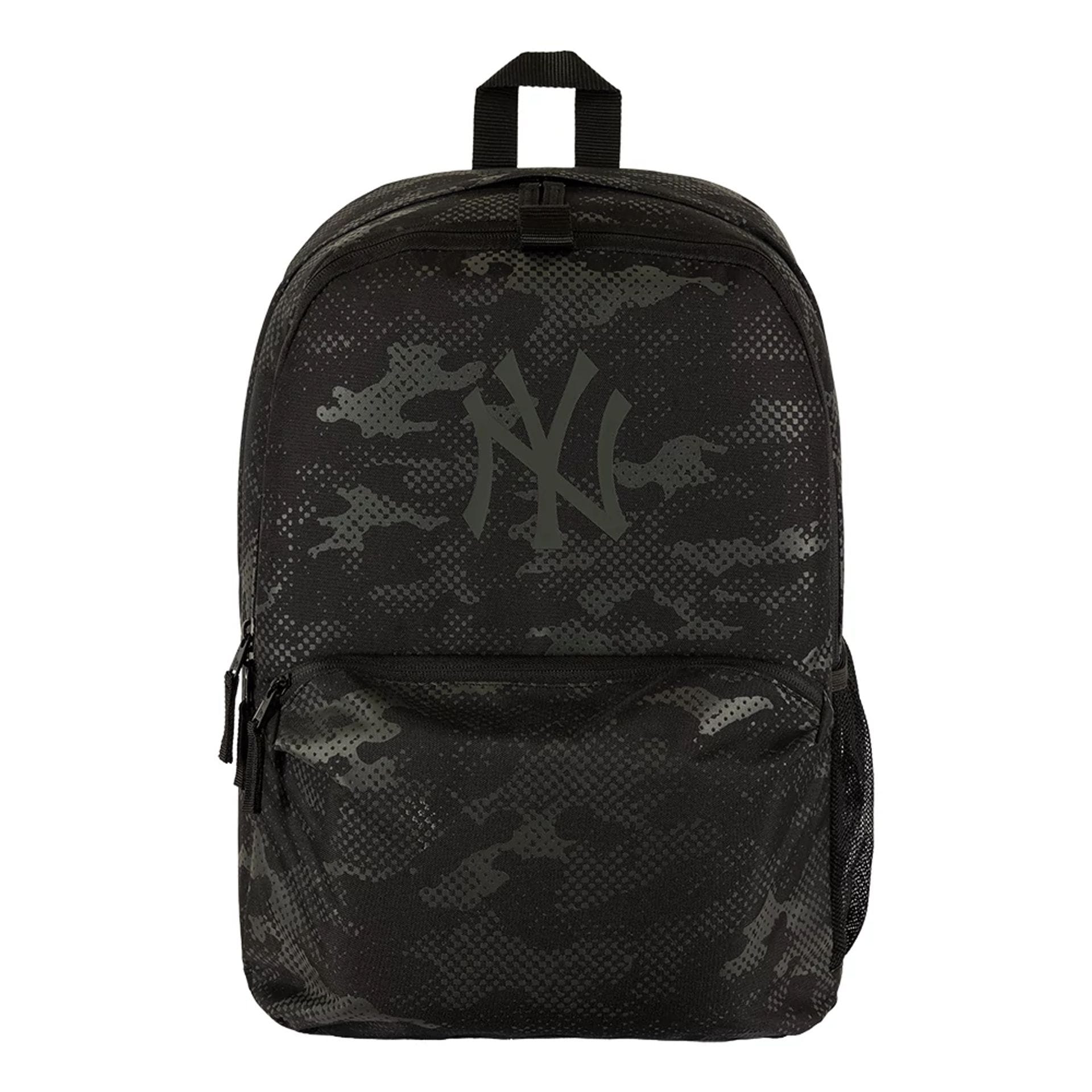 Pictured is this MLB Camo New York Yankees Stadium Backpack in black. 2