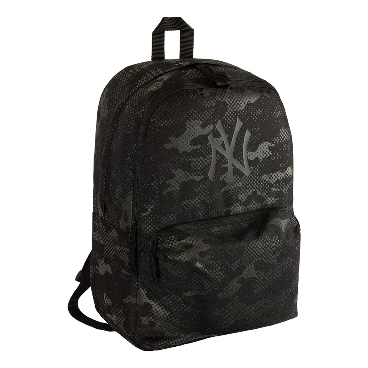 Pictured is this MLB Camo New York Yankees Stadium Backpack in black. 3