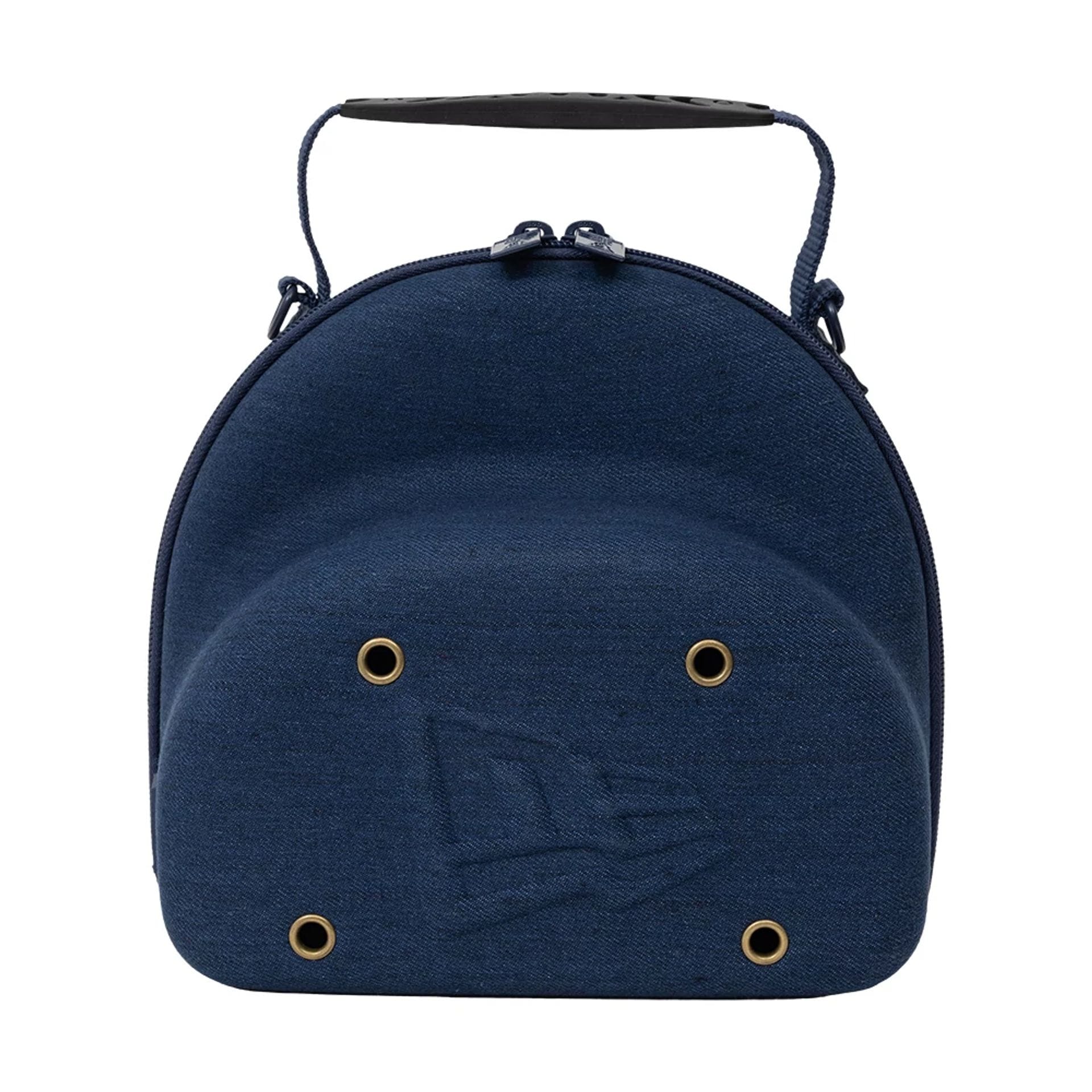 Pictured is this New Era Denim 2Pk 59FIFTY Cap Carrier in navy. 3