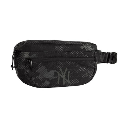 Pictured is this MLB Camo New York Yankees Waist Bag in black. 3