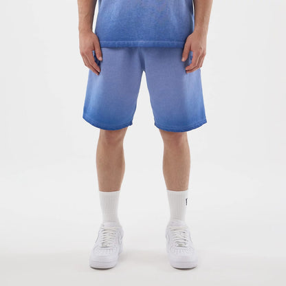 The model is wearing this MLB Washed Logo LA Dodgers Shorts in pastel blue. 6
