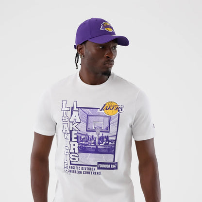 The model is wearing this NBA Graphic LA Lakers T-Shirt in white. 4