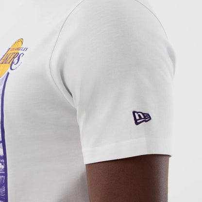 The model is wearing this NBA Graphic LA Lakers T-Shirt in white. 6
