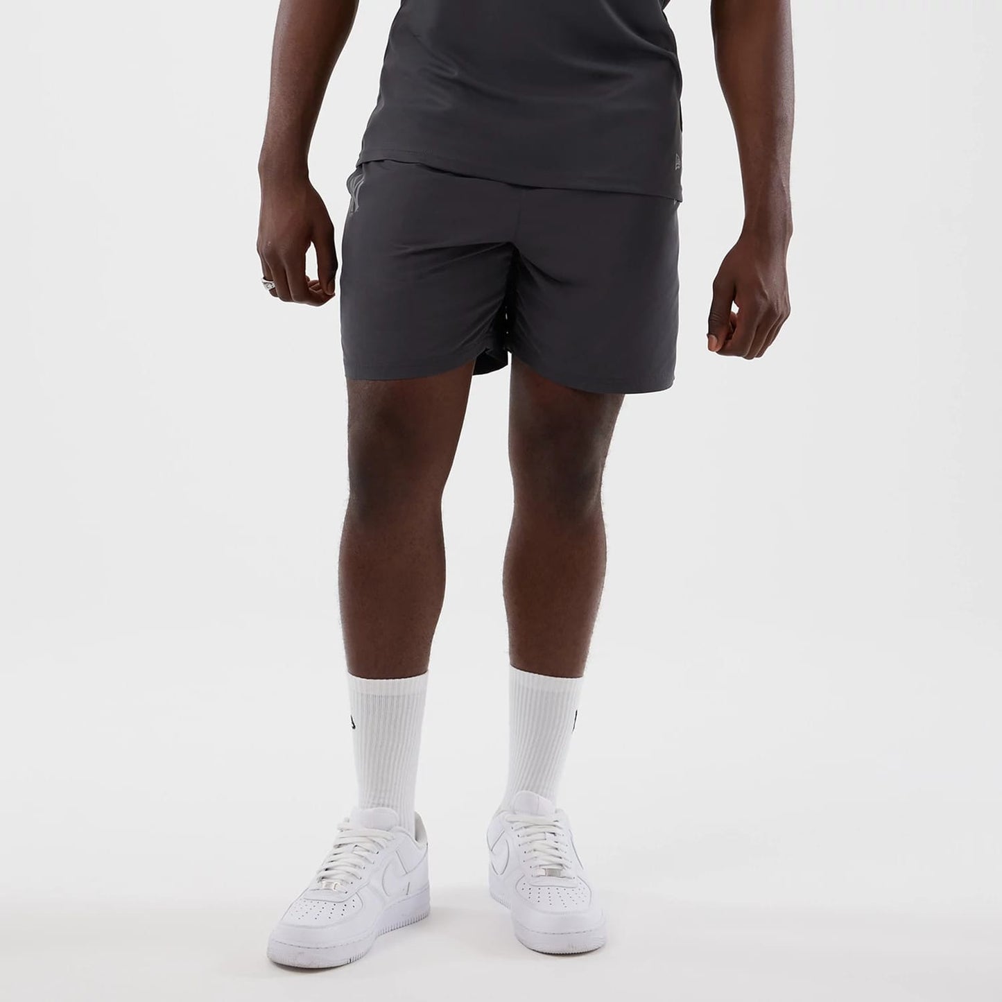 The model is wearing this MLB Core Plus New York Yankees Shorts in dark grey. 7