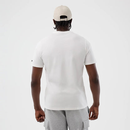 The model is wearing this NBA Beach Graphic LA Lakers T-Shirt in white. 2