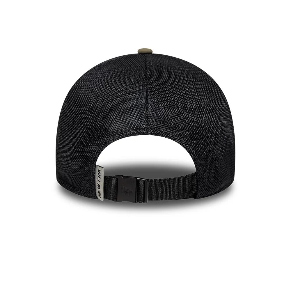 Pictured is this New Era Performance 9FORTY M-Crown A-Frame Trucker cap in green. 4