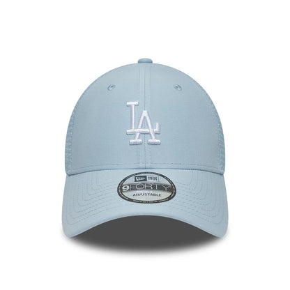 Pictured is this MLB Homefield LA Dodgers 9FORTY Trucker cap in pastel blue. 2