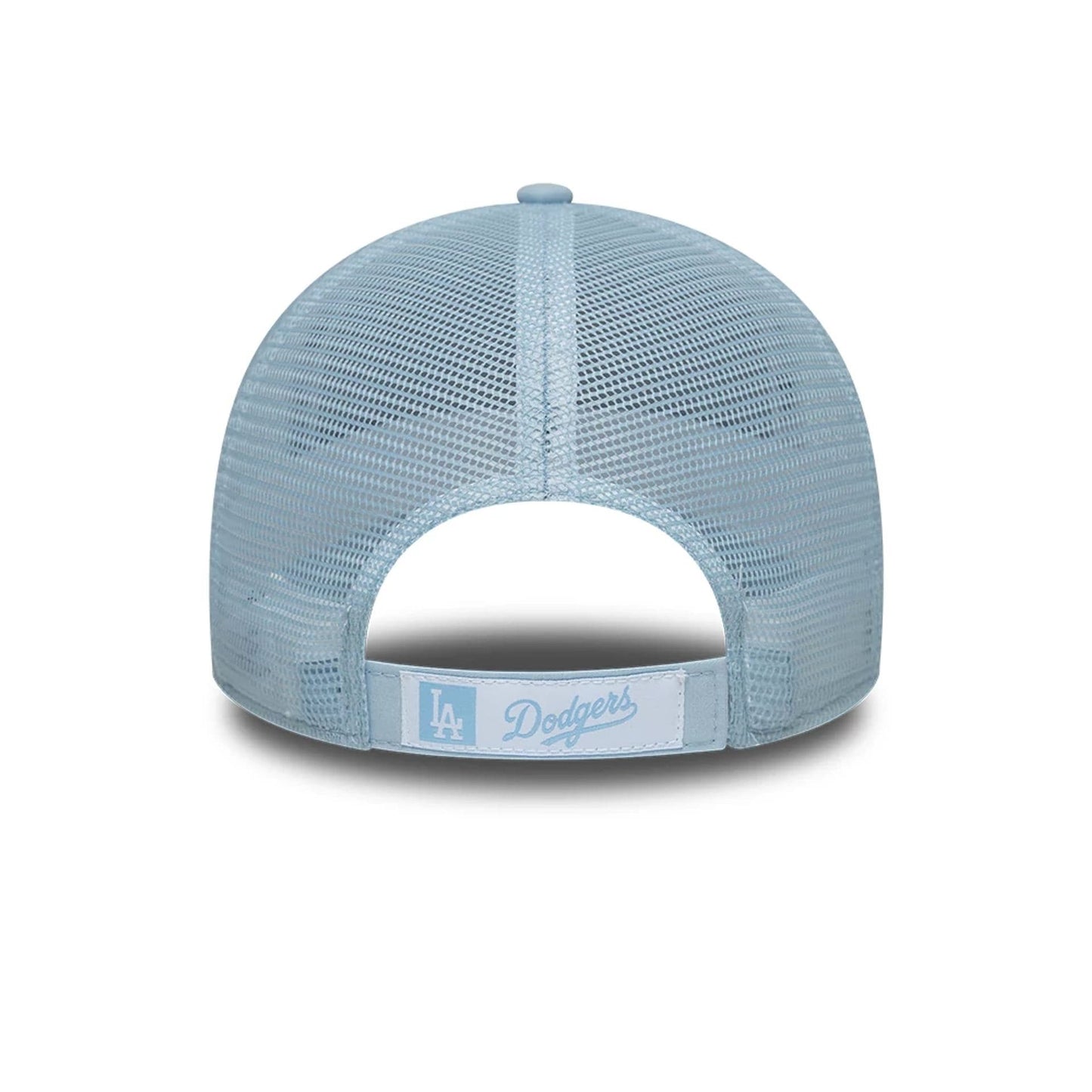 Pictured is this MLB Homefield LA Dodgers 9FORTY Trucker cap in pastel blue. 4