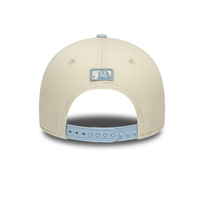 Pictured is this MLB Side Script New York Yankees 9FORTY M-Crown cap in Cream. 4
