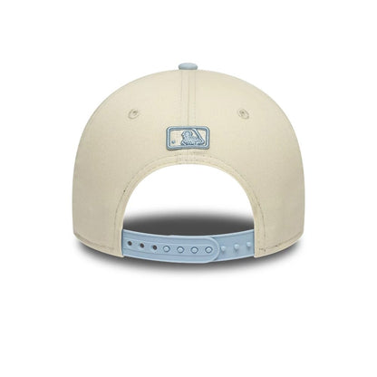 Pictured is this MLB Side Script New York Yankees 9FORTY M-Crown cap in Cream. 4