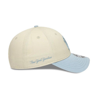 Pictured is this MLB Side Script New York Yankees 9FORTY M-Crown cap in Cream. 5