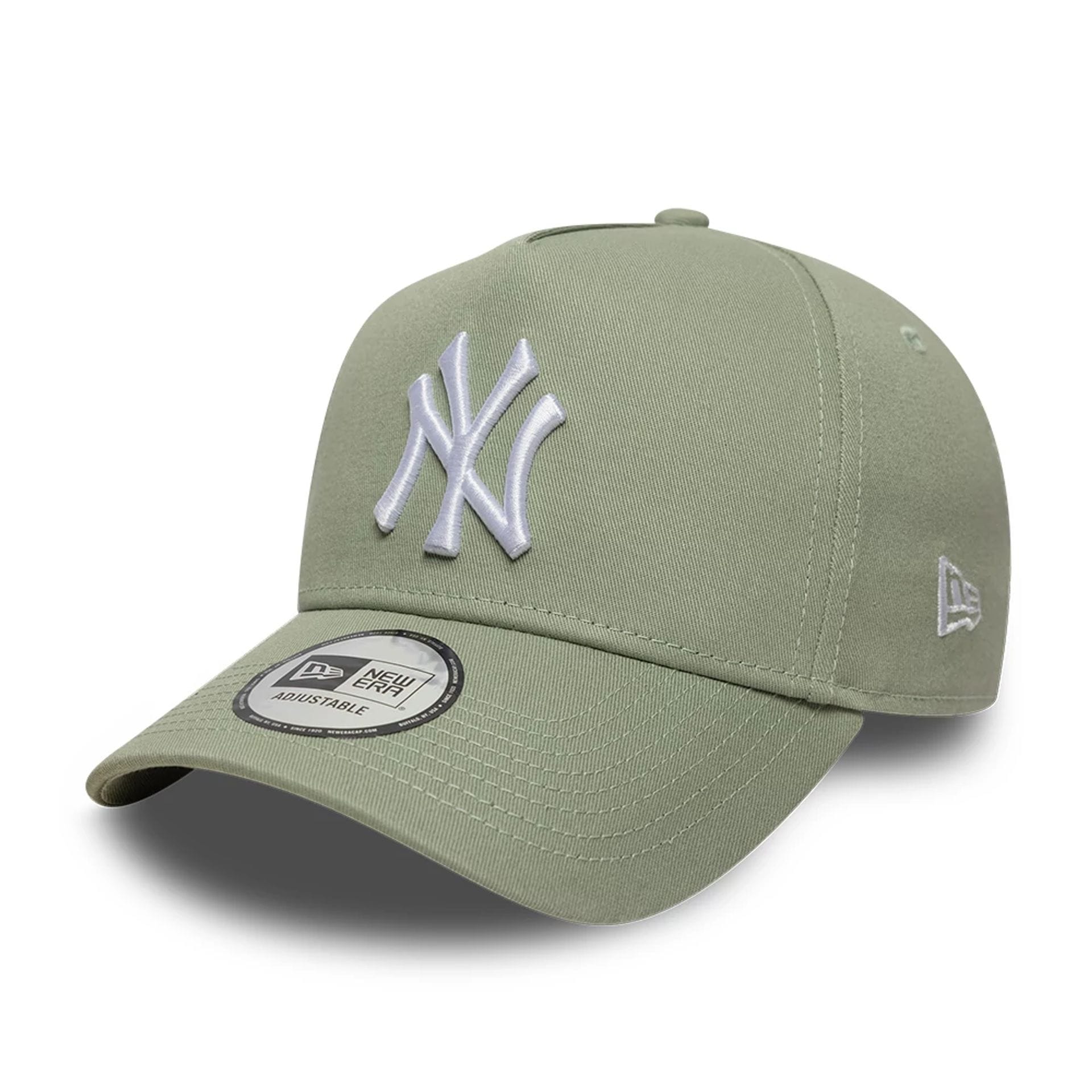 Pictured is this MLB League Essential New York Yankees 9FORTY E-Frame cap in pastel green. 1