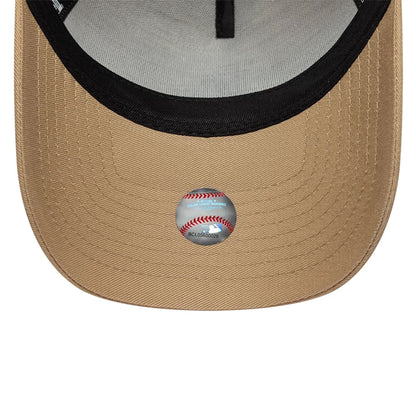 Pictured is this MLB League Essential LA Dodgers 9FORTY E-Frame cap in light beige. 5