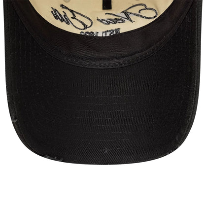Pictured is this New Era Wash Distress 9TWENTY A-Frame cap in light beige. 5