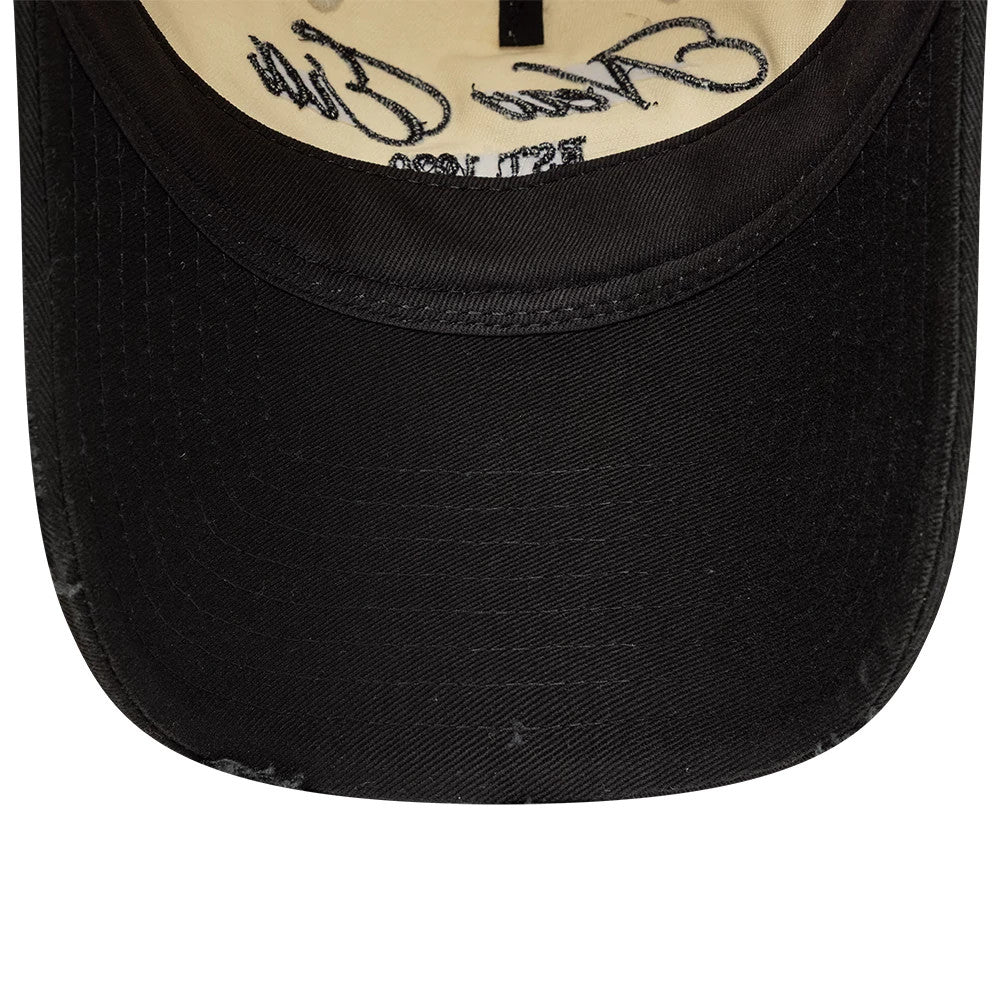 Pictured is this New Era Wash Distress 9TWENTY A-Frame cap in light beige. 5