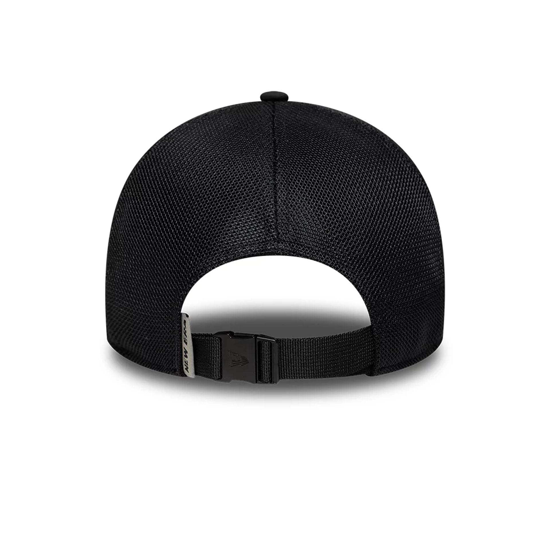 Pictured is this New Era Performance 9FORTY M-Crown A-Frame Trucker cap in black. 4