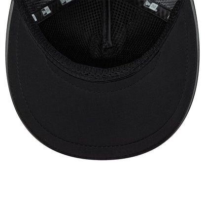 Pictured is this New Era Performance 9FORTY M-Crown A-Frame Trucker cap in black. 5
