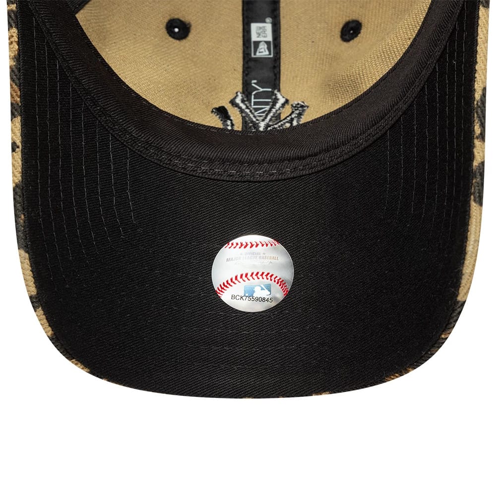 Pictured is this Womens MLB Leopard New York Yankees 9TWENTY cap in dark brown. 5