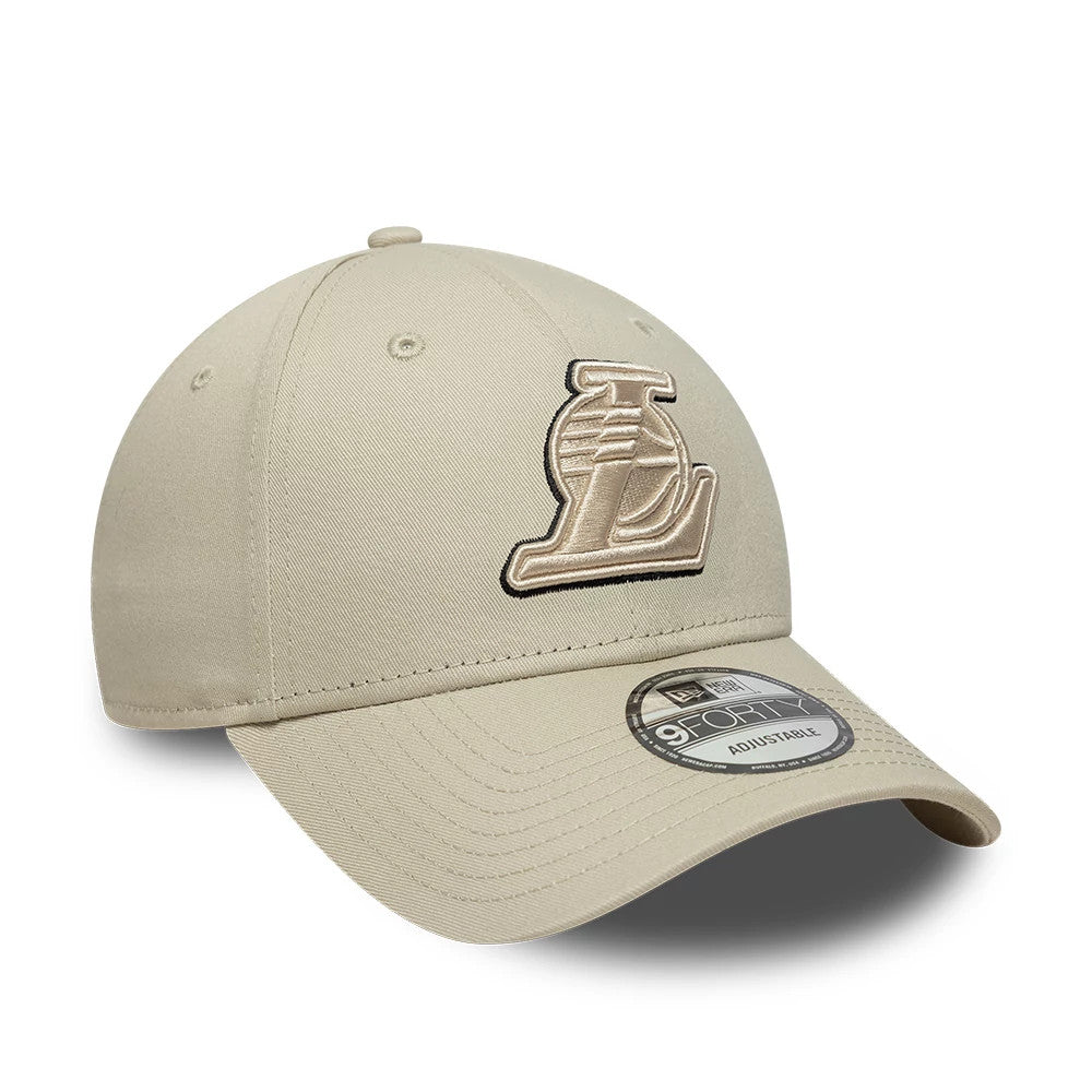 Pictured is this NBA Team Outline LA Lakers 9FORTY cap in Cream. 3