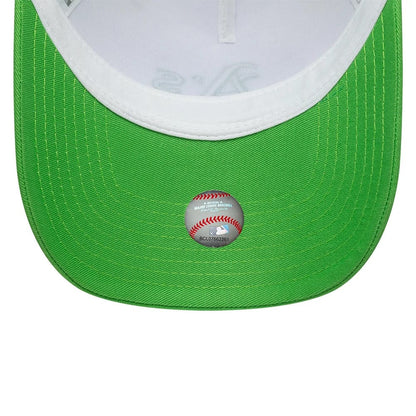 Pictured is this MLB League Essential Athletics 9FORTY A-Frame Trucker cap in open green. 5