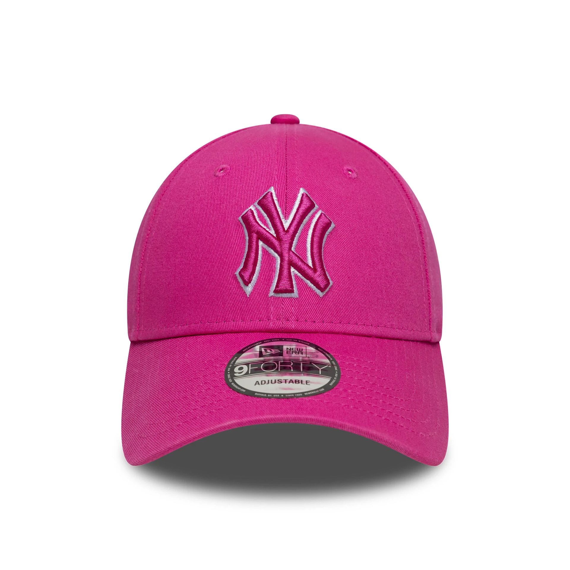Pictured is this MLB Team Outline New York Yankees 9FORTY cap in bright pink. 2