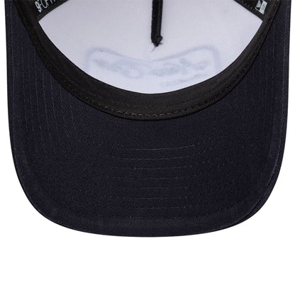 Pictured is this New Era 9FORTY M-Crown A-Frame Trucker cap in light beige. 4