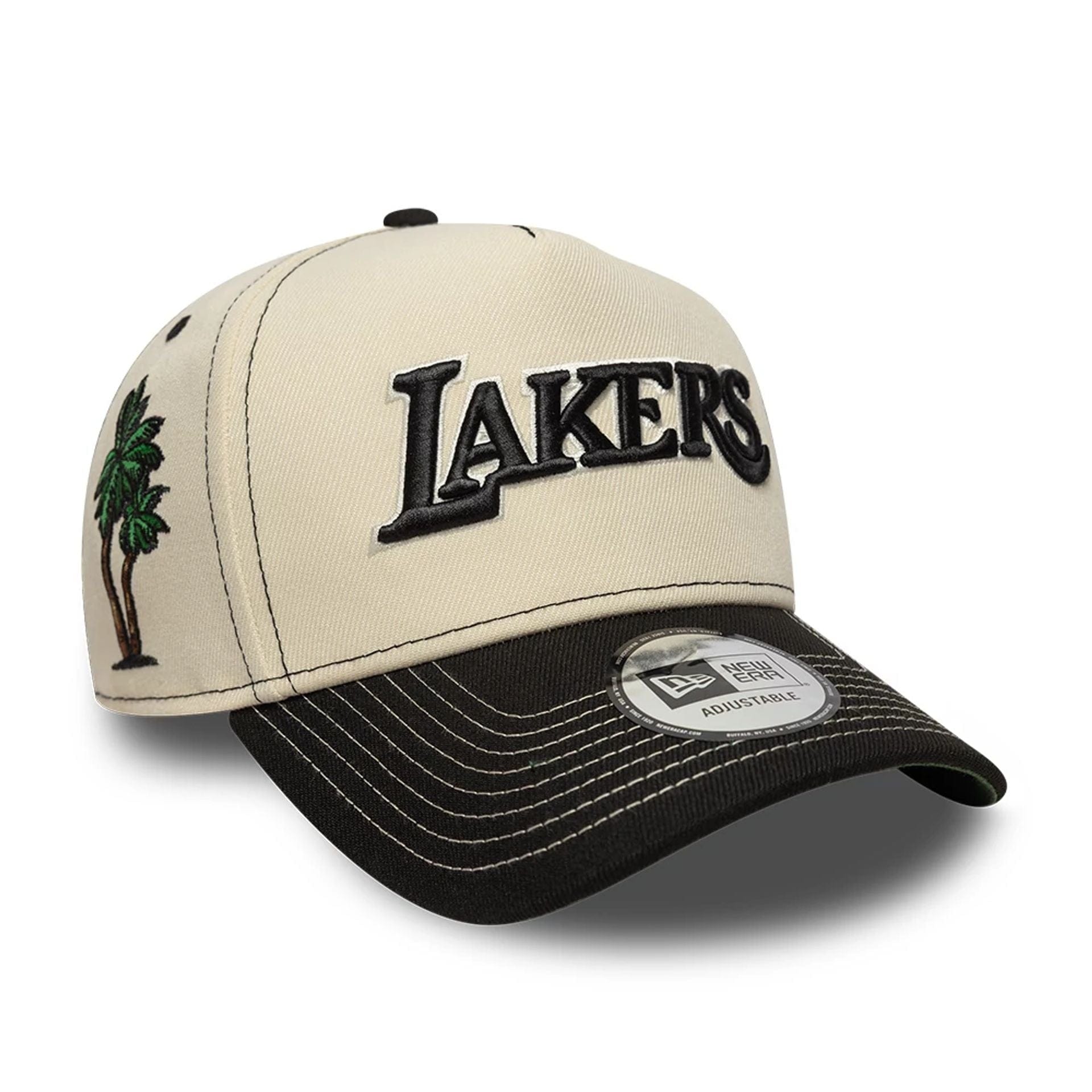 Pictured is this NBA City Icon LA Lakers 9FORTY E-Frame cap in Cream. 1