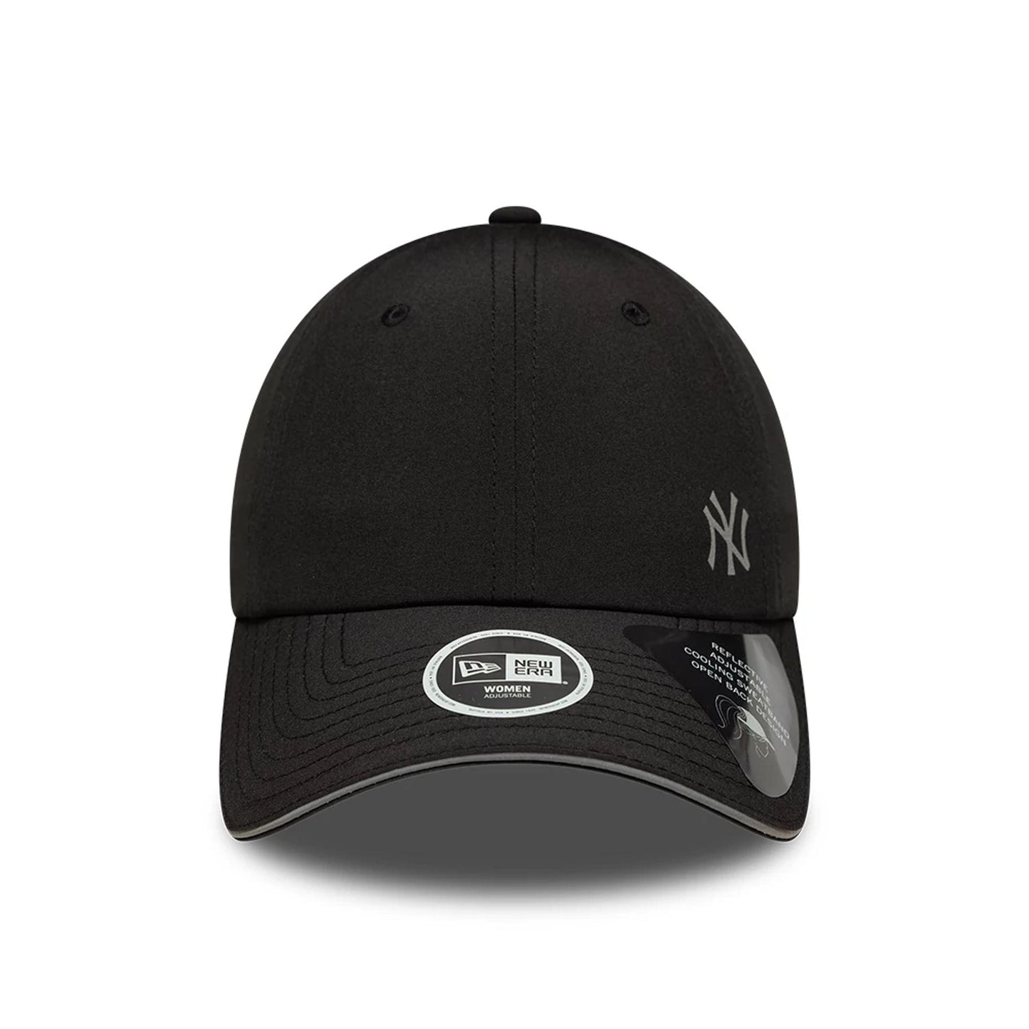 Pictured is this Womens MLB Open Mesh New York Yankees Pony Tail cap in black. 3
