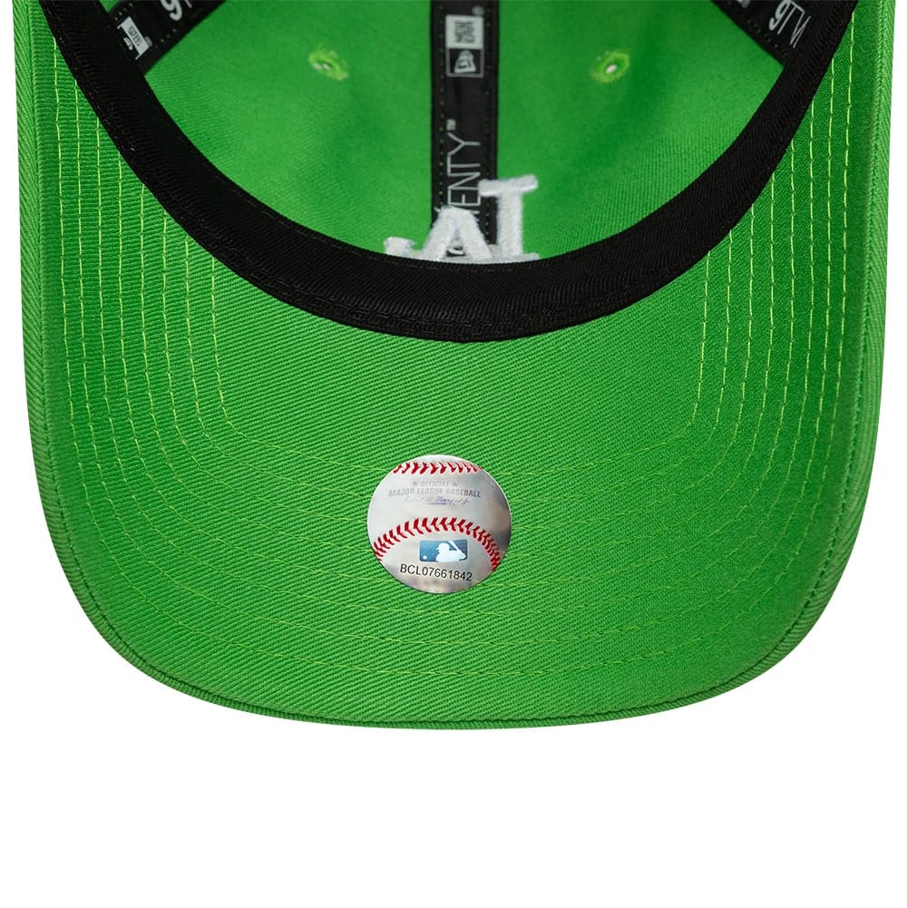 Pictured is this Womens MLB League Essential LA Dodgers 9TWENTY cap in open green. 5