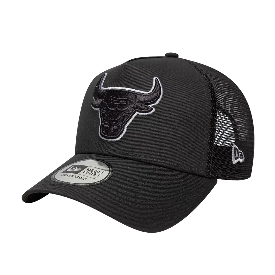 black chicago bulls NBA trucker cap with a  mesh back