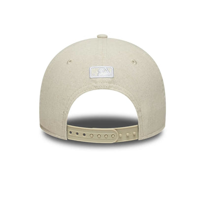 Pictured is this MLB Linen New York Yankees 9FORTY M-Crown cap in Cream. 4