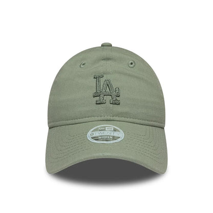 Pictured is this Womens MLB Linen LA Dodgers 9TWENTY cap in pastel green. 2