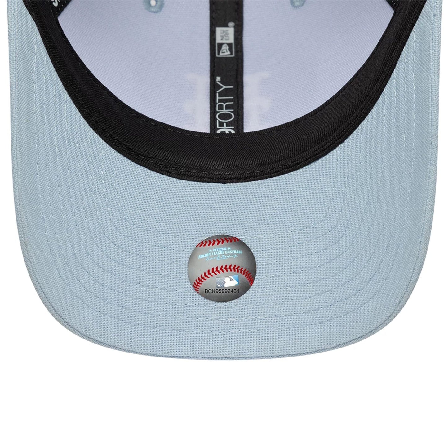 Pictured is this MLB Linen New York Mets 9FORTY M-Crown cap in pastel blue. 5