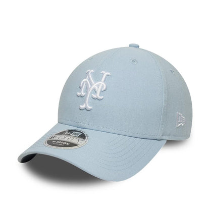 Pictured is this MLB Linen New York Mets 9FORTY M-Crown cap in pastel blue. 1