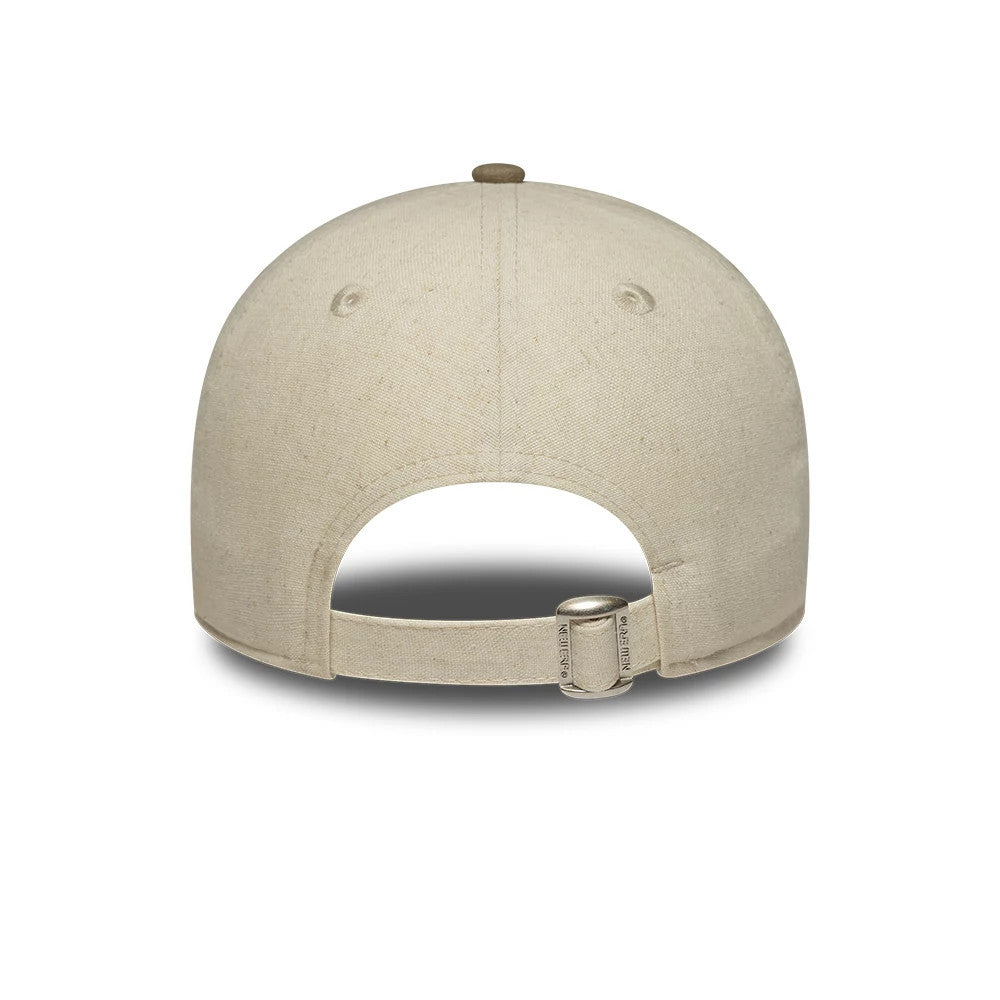 Pictured is this Womens New Era Linen 9TWENTY cap in Beige. 4